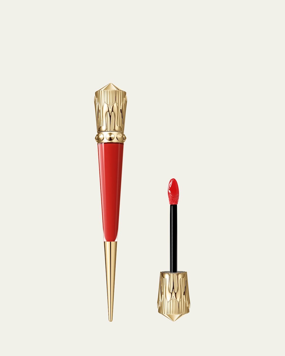 Christian Louboutin Rouge Stiletto Vinyl Gloss In Fire Red 115v