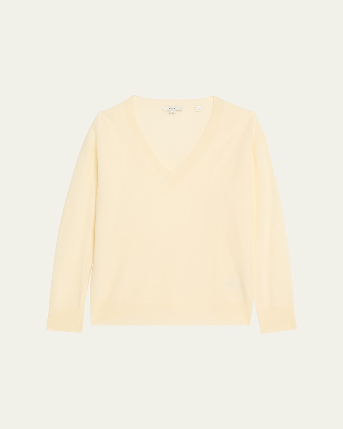 Vince Silk-cashmere Deep V Sweater In Vanille