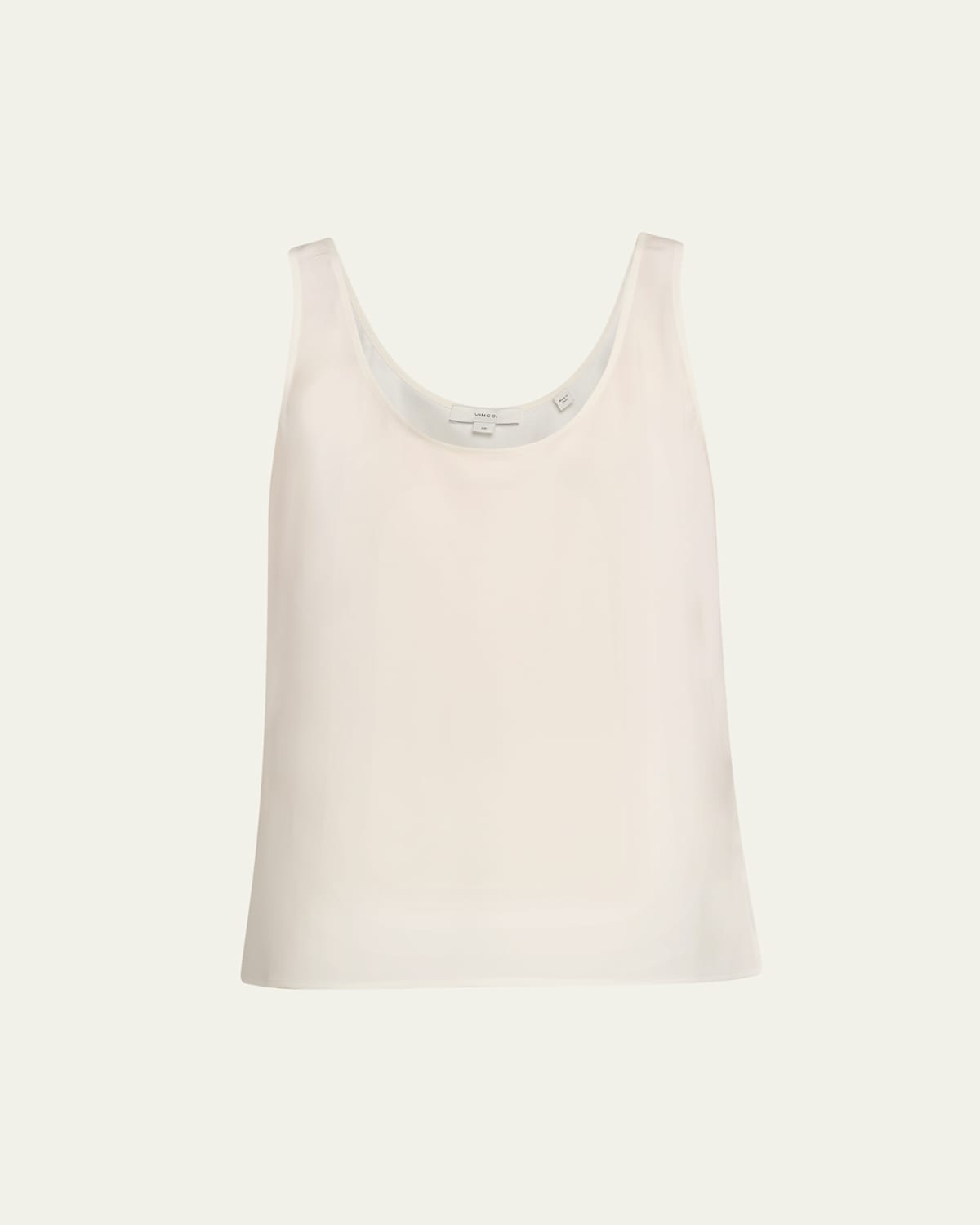 Vince Scoop-neck Bias Tank Top In Off White