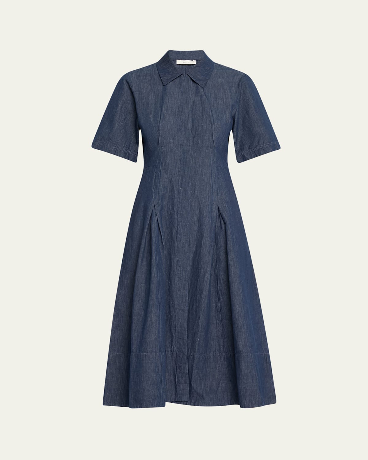 Vince Short-sleeve Denim Shirtdress In Denim Ss Shirt Dress