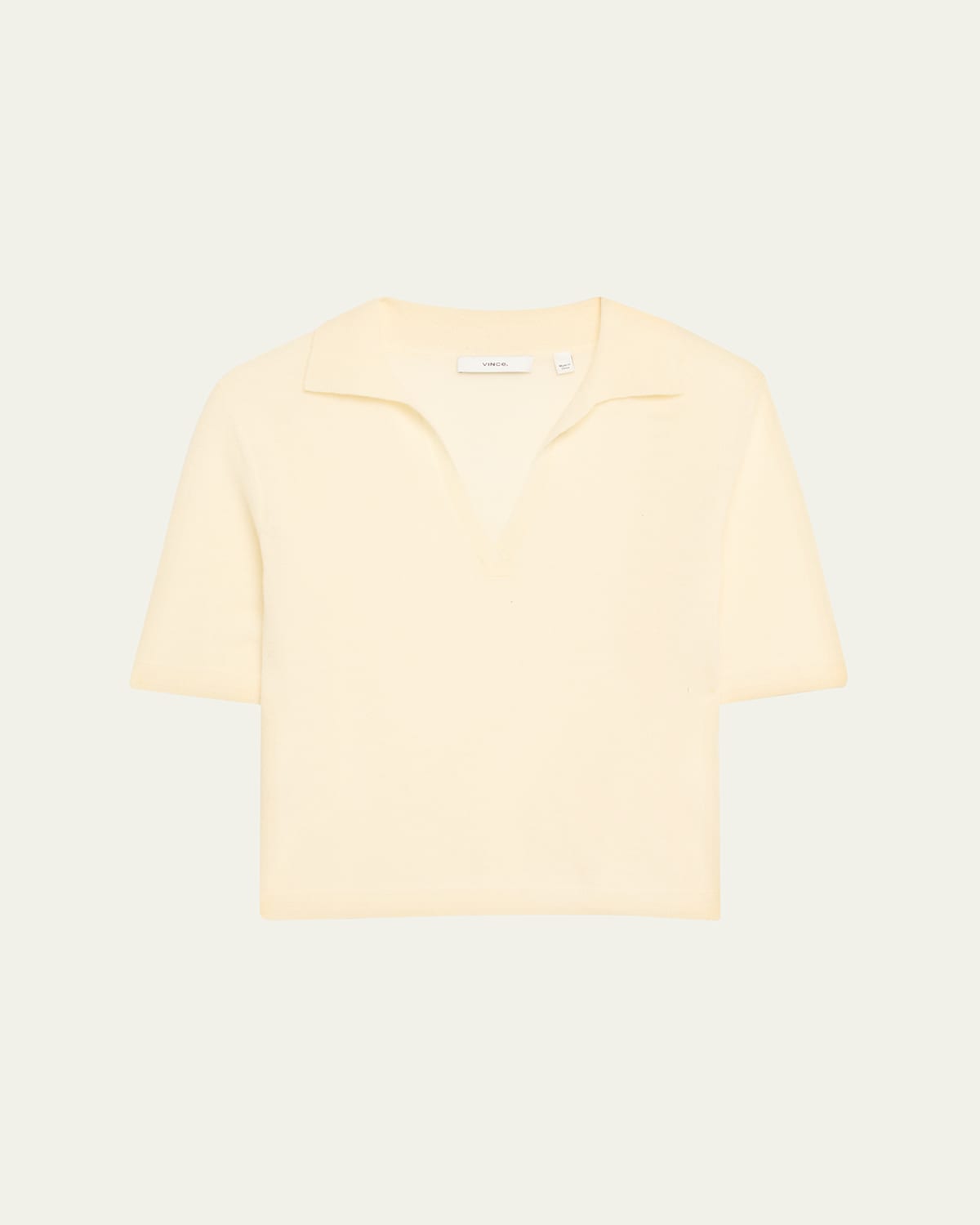 Shop Vince Mulberry Silk And Cashmere Polo Top In Vanille