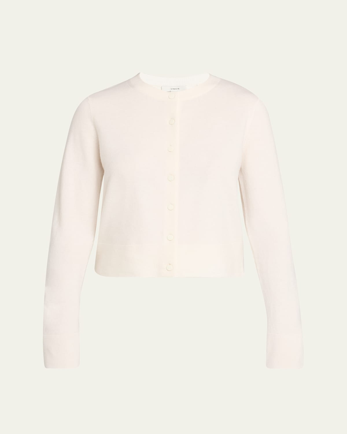 Vince Tipped Half-moon Cardigan In Off Whiteoptic White
