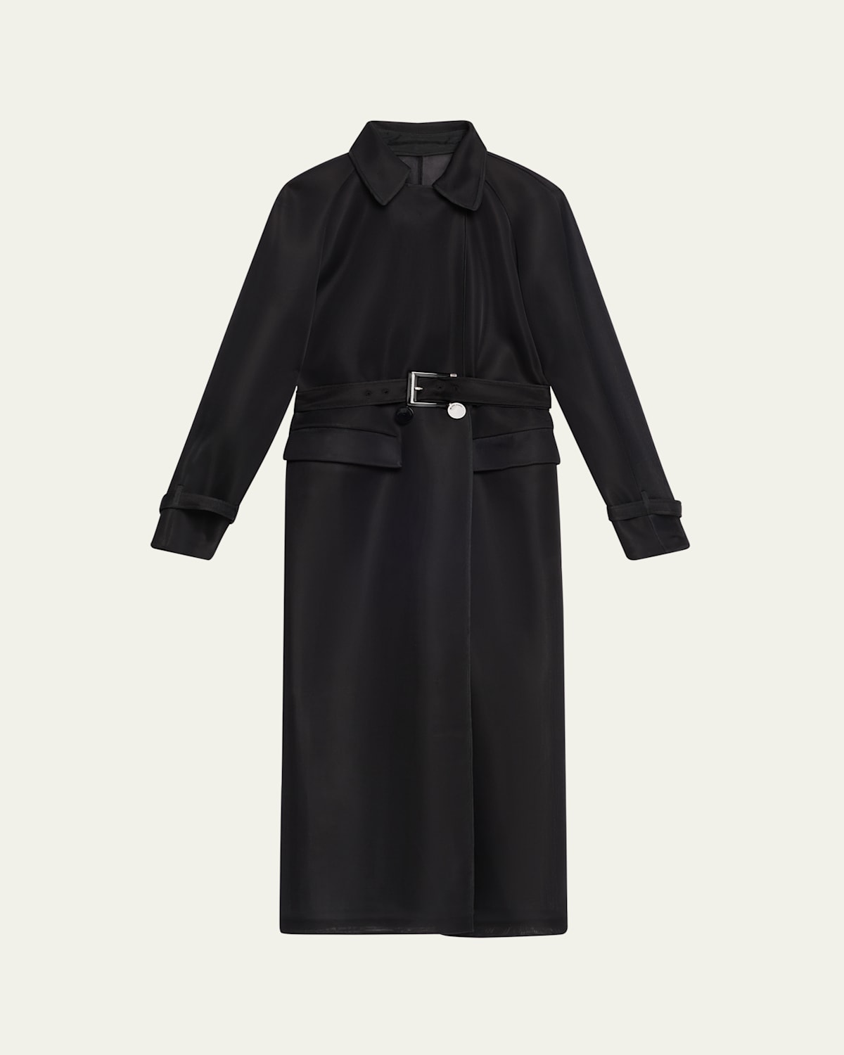 The Lineisy Belted Semi-Sheer Trench Coat