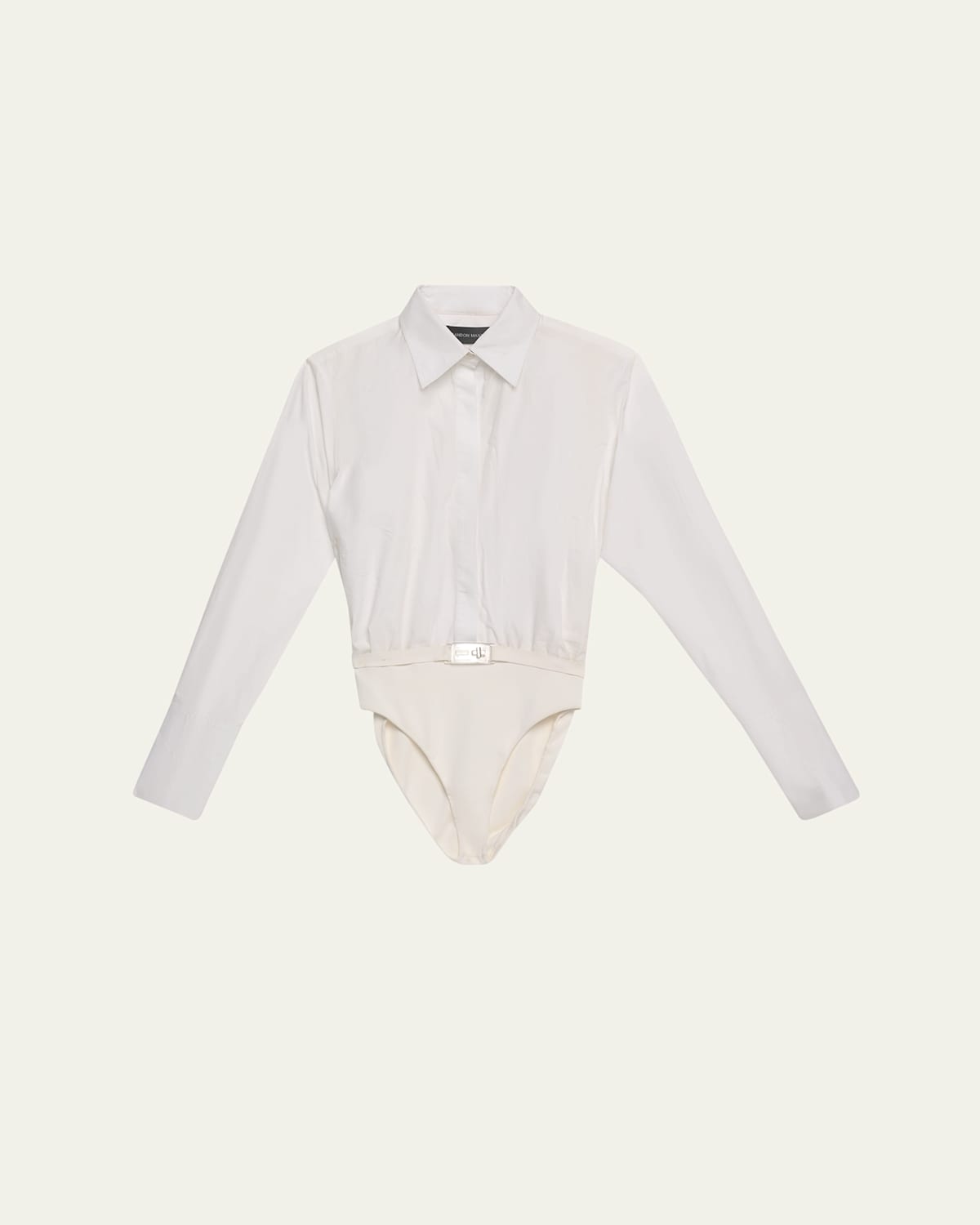 The Bradshaw Button-Up Belted Bodysuit Shirt