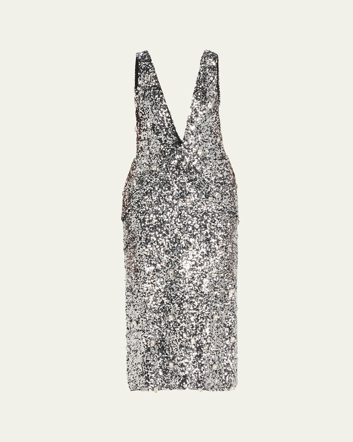 Santha Plunging Draped Sequin Midi Dress