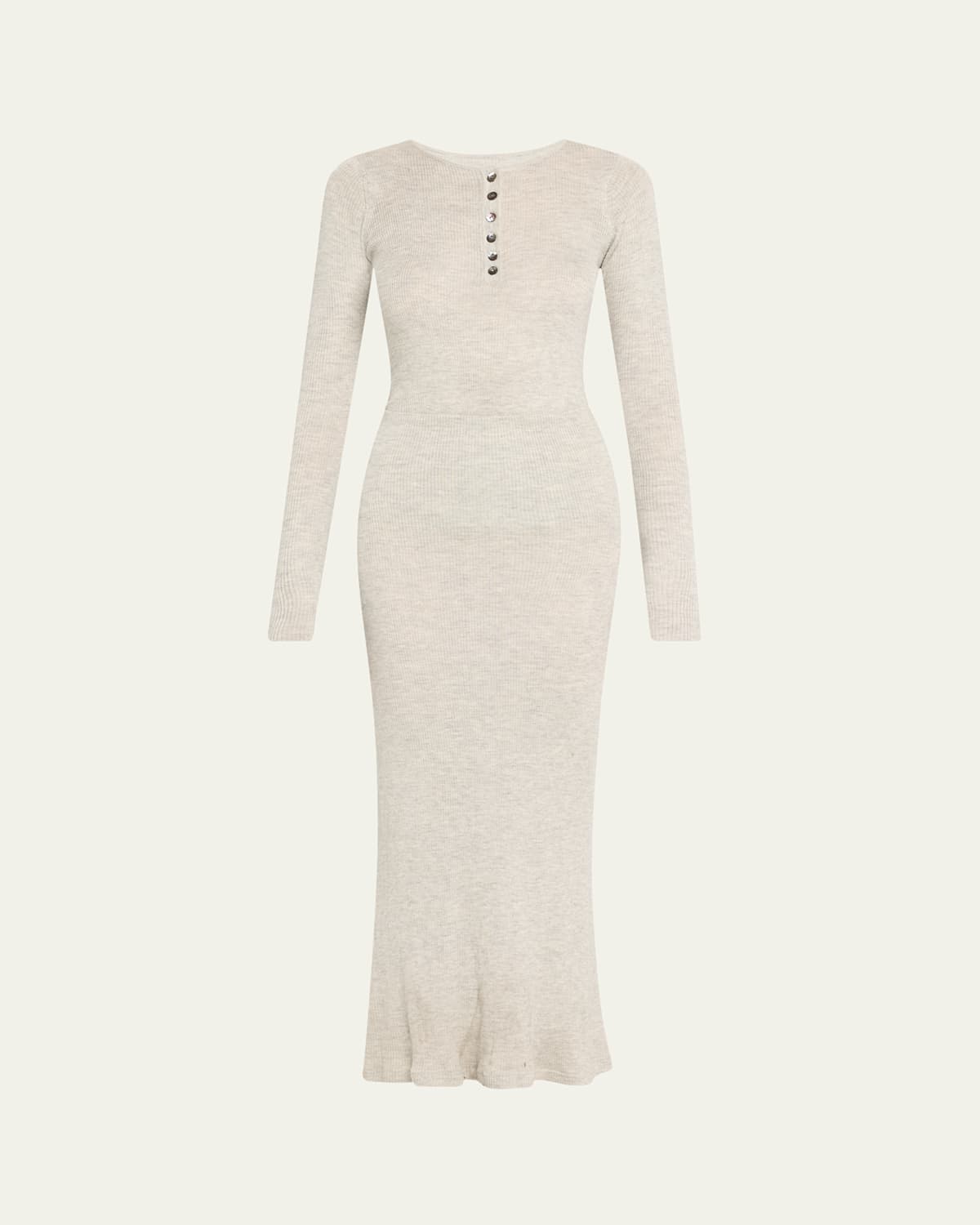 Tilda Cashmere Jersey Henley Midi Dress