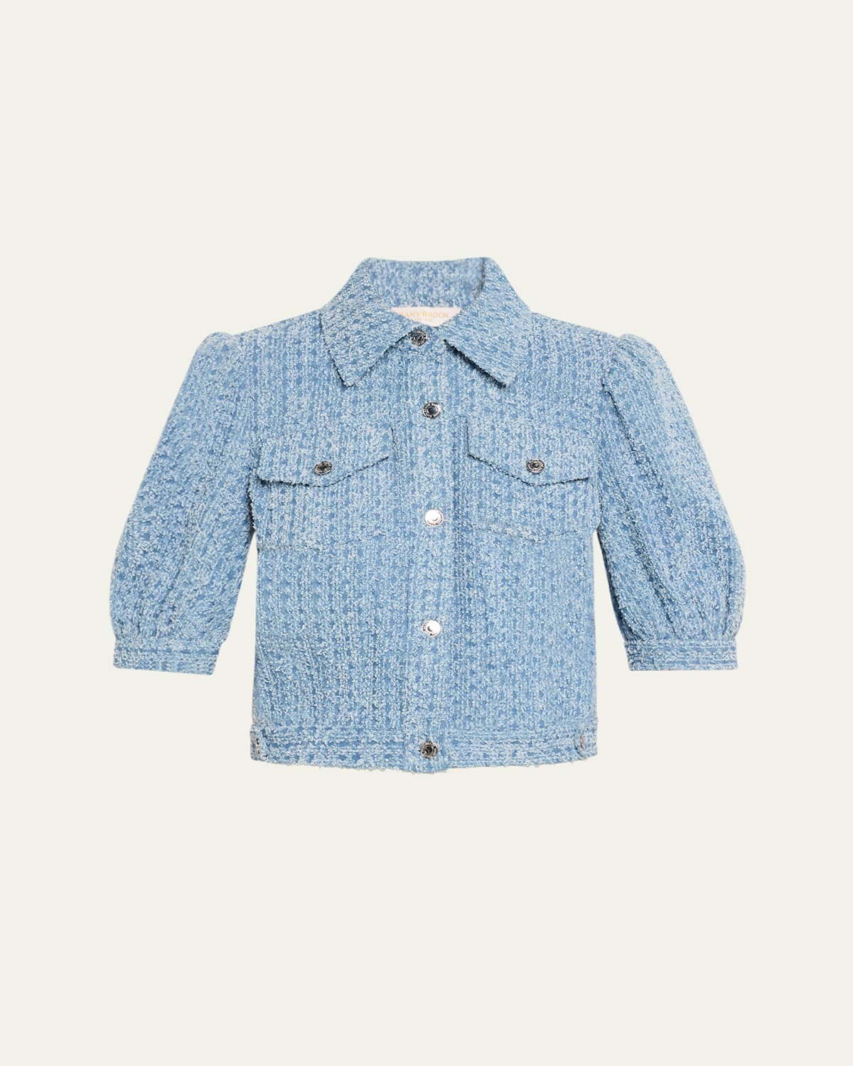 Ramy Brook Ardith Textured Denim Jacket In Textured Wash