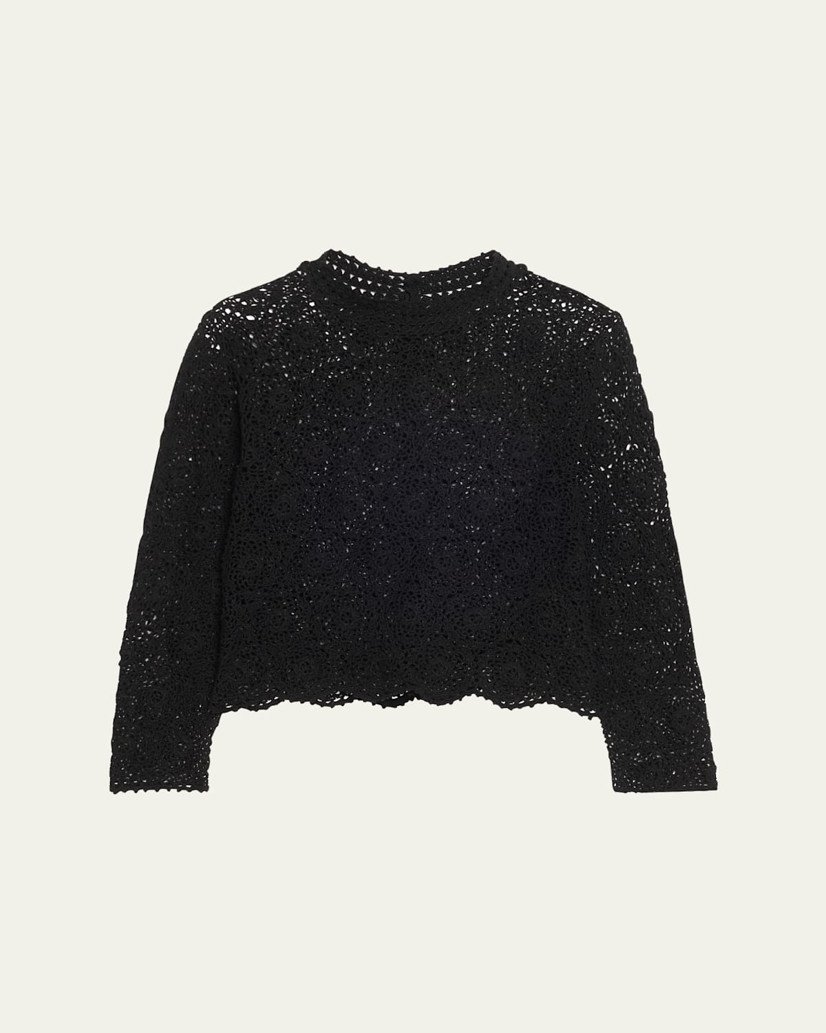 Nili Lotan Gibson Scallop Floral Lace Sweater
