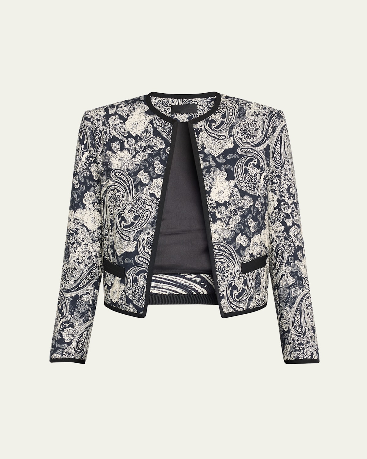 Nili Lotan Bono Paisley Open-front Jacket