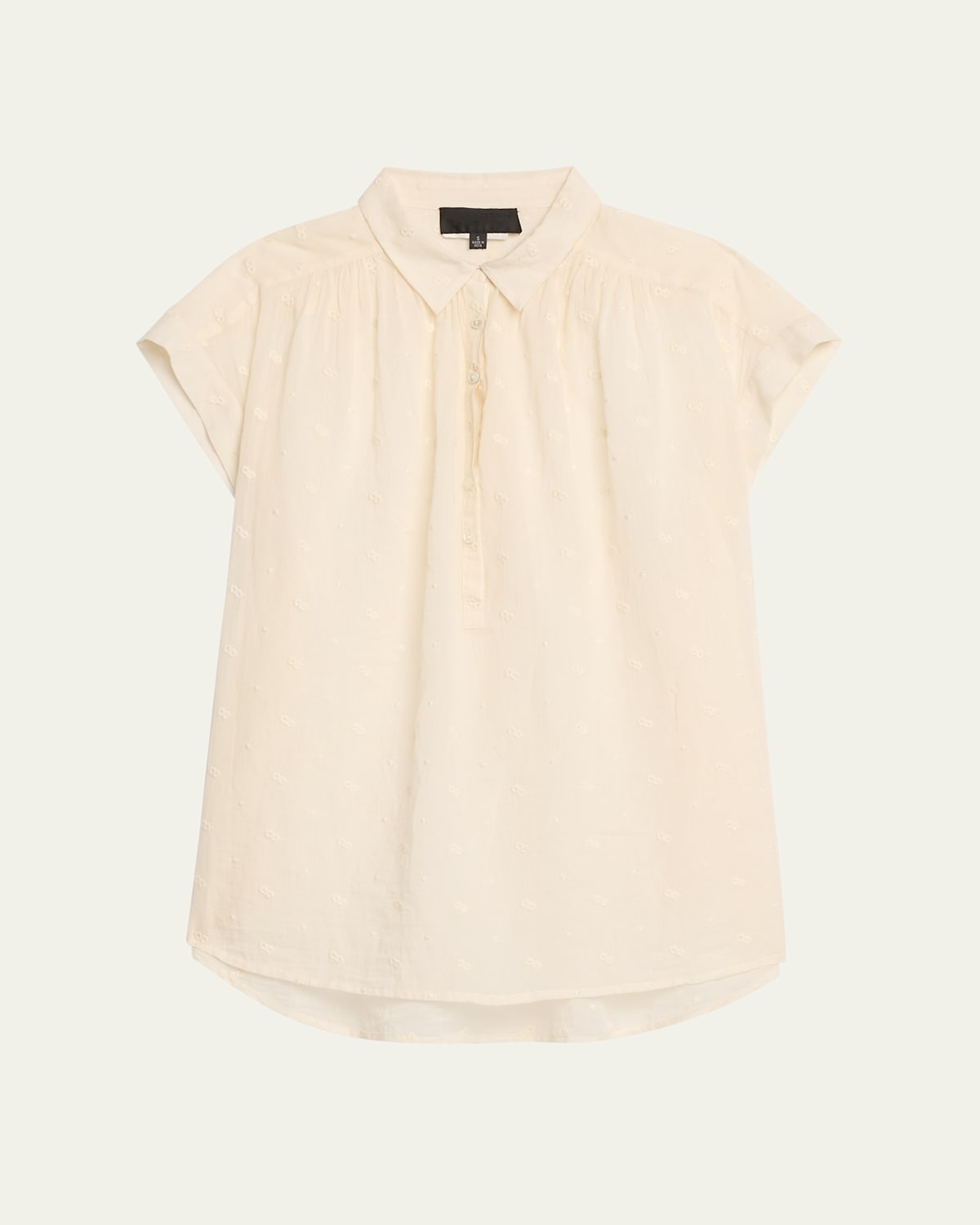 NILI LOTAN NORMANDY EYELET SHIRRING BLOUSE 