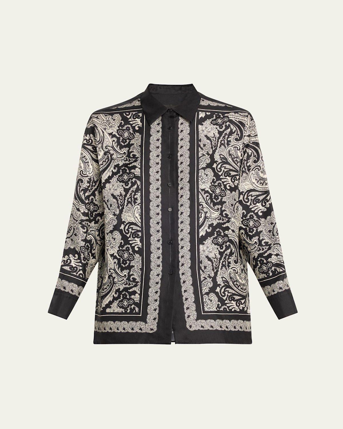 Nili Lotan Alfie Paisley Printed Silk Blouse