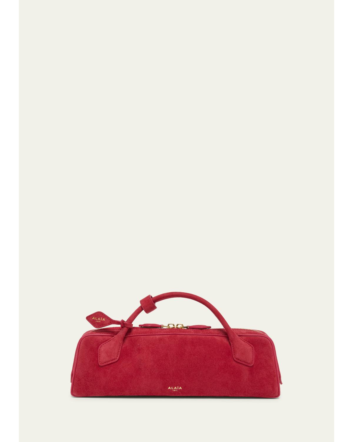 Teckel Top-Handle Bag in Suede and Leather