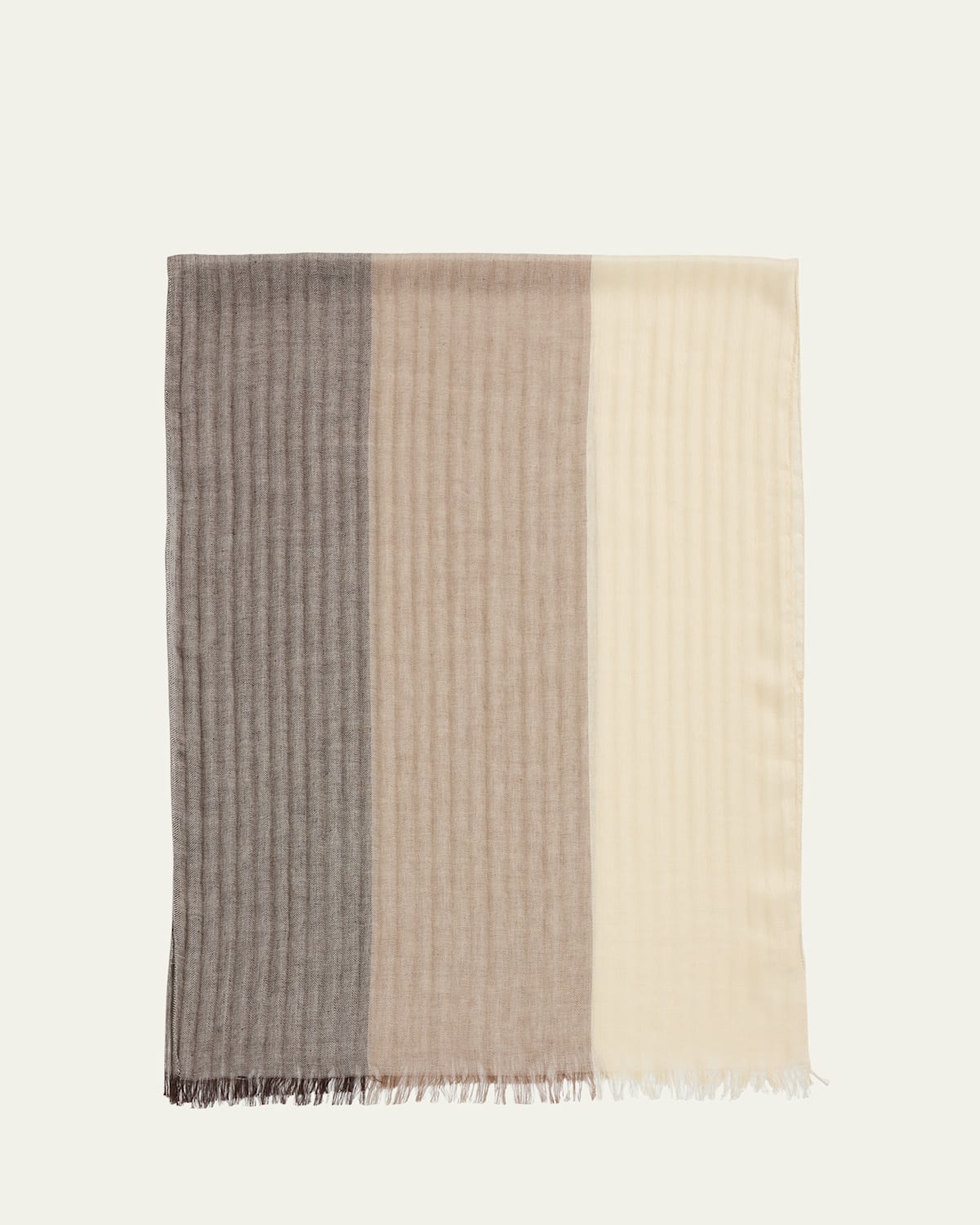 Men's Linen and Cashmere Stripe Scarf