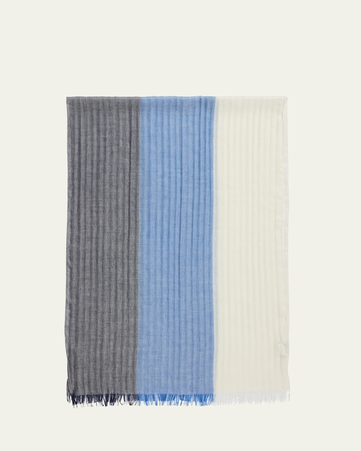 Men's Linen and Cashmere Stripe Scarf