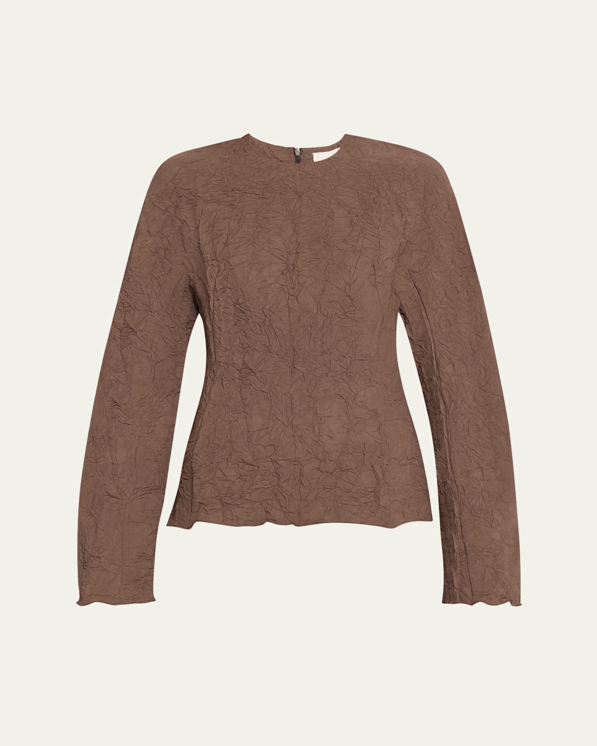 Long-Sleeve Crinkle Top