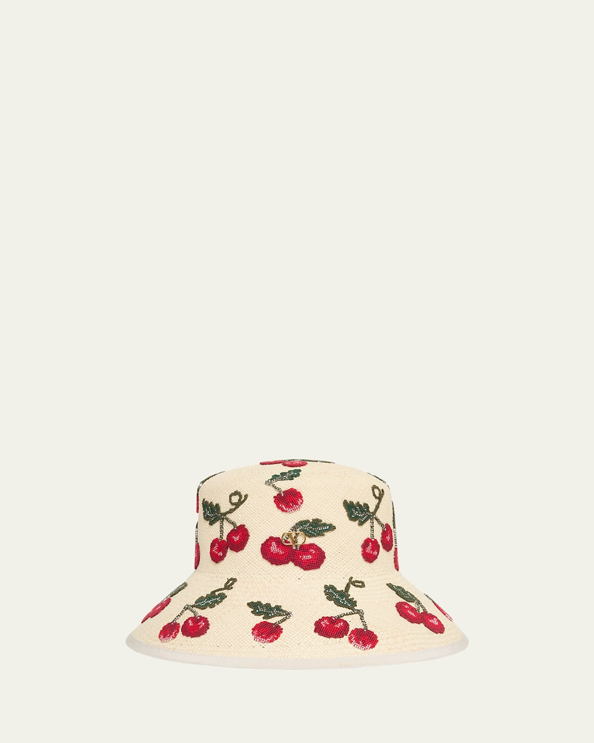 Valentino Garavani Cherry-Print V-Logo Bucket Hat
