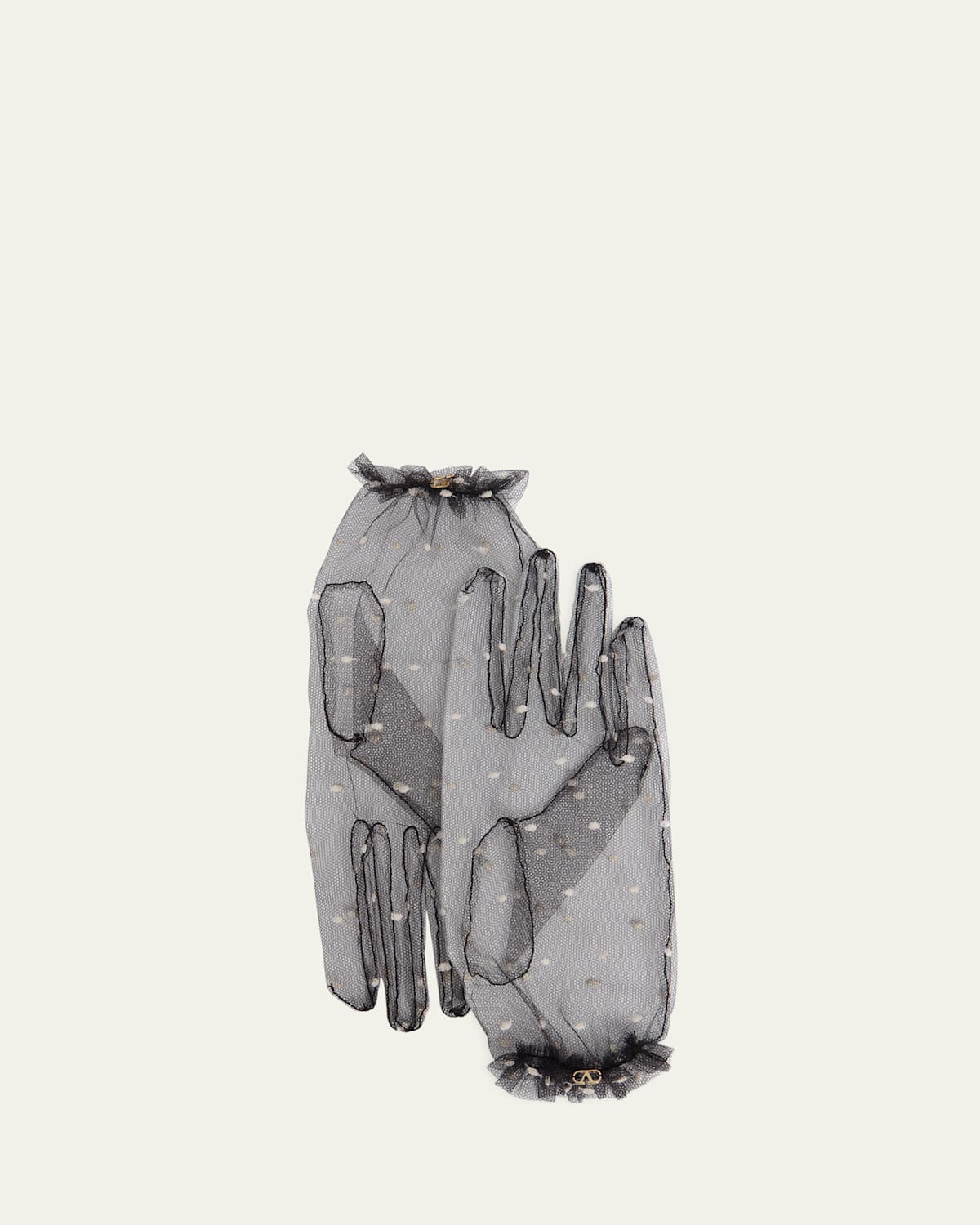Polka Dot V-Logo Mesh Gloves