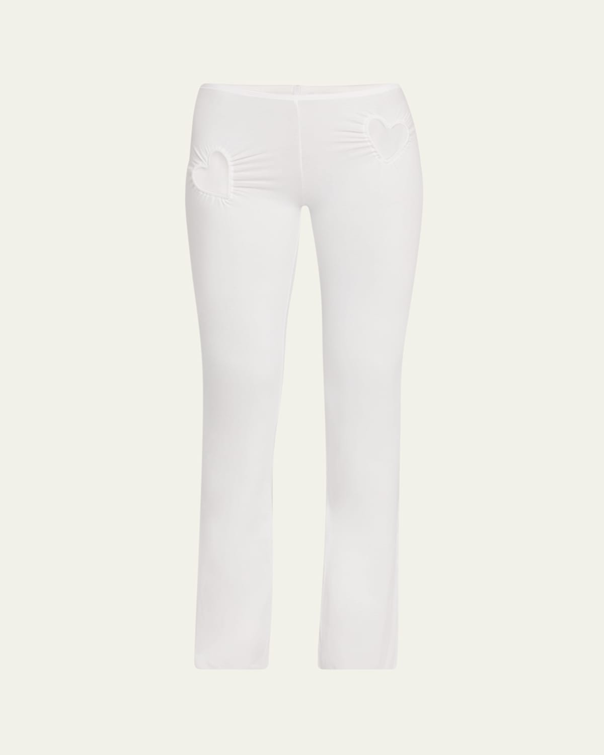 Skims Cotton Jersey Heart Cutout Pants In Snow