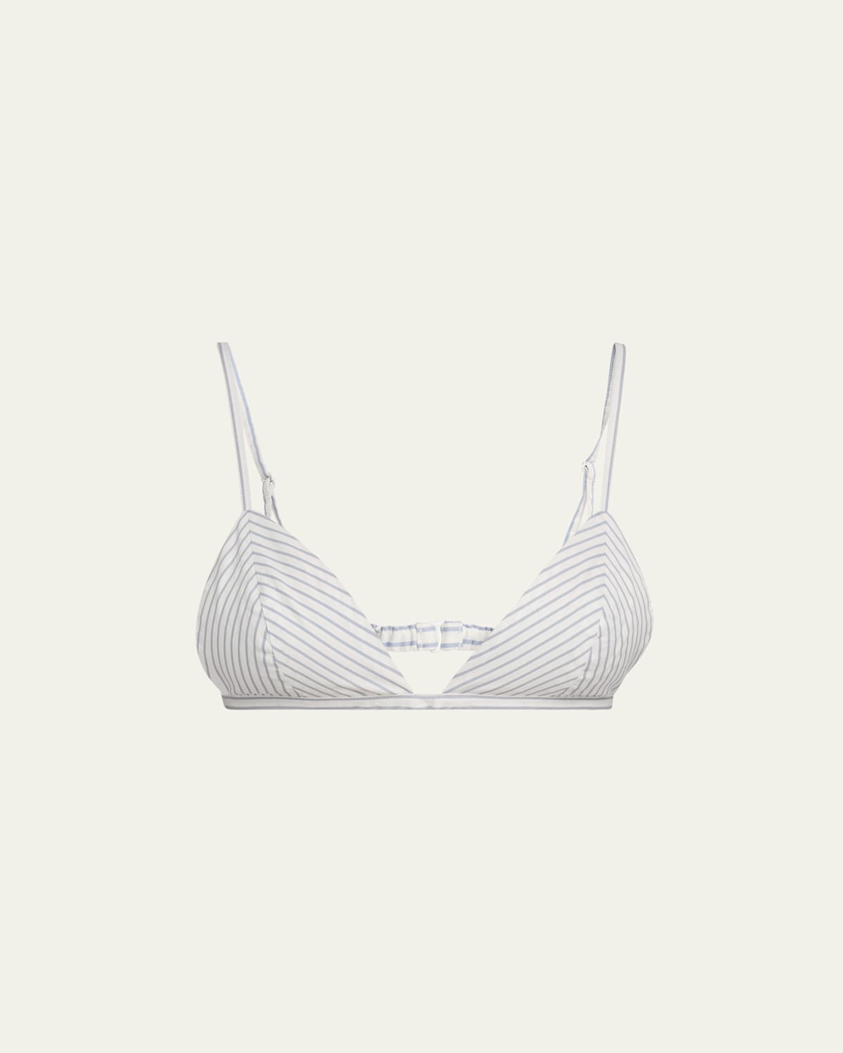 Skims Cotton Poplin Striped Bralette In Zen Blue Stripe