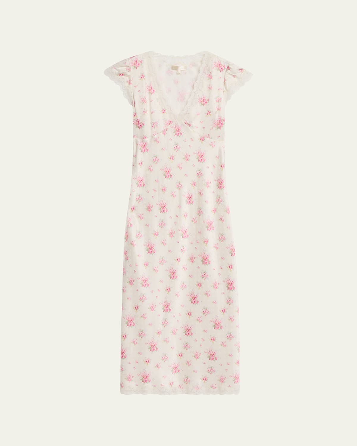 Theodore Floral Satin Midi Dress