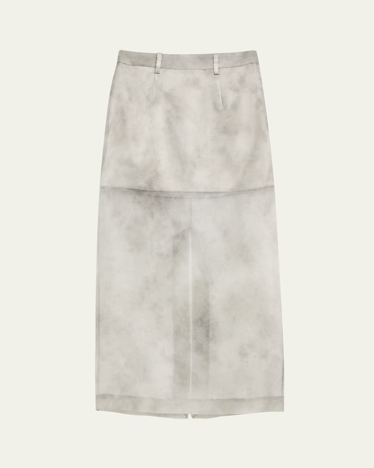 Fog Print Silk Organza Midi Skirt