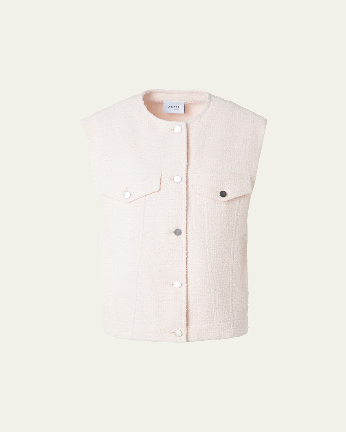 Button-Down Boucle Tweed Gilet