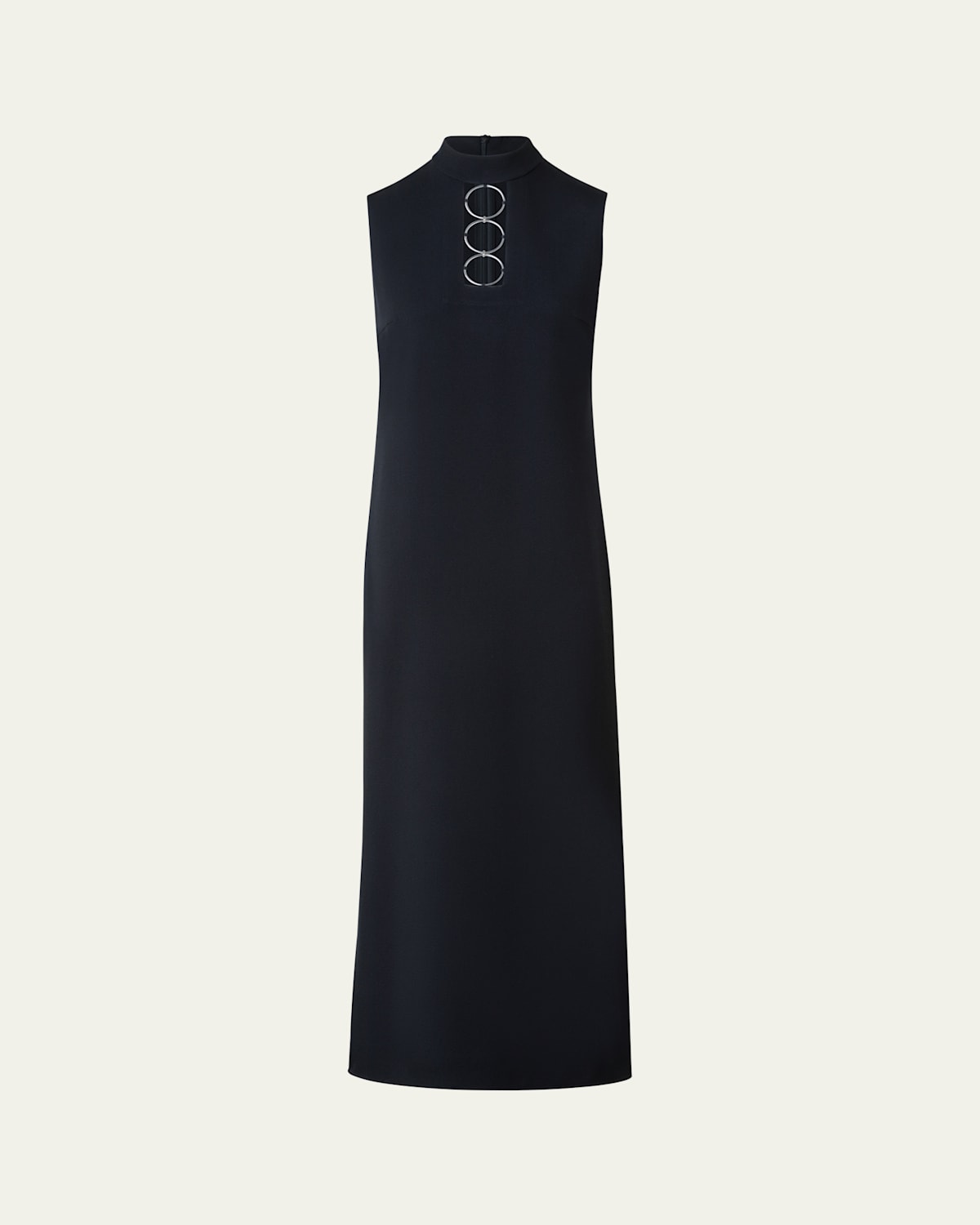 Cutout Ring Hardware Wool Dress