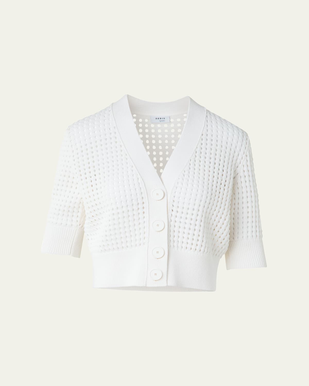 Akris Punto Chunky Cotton Mesh Knit Cardigan