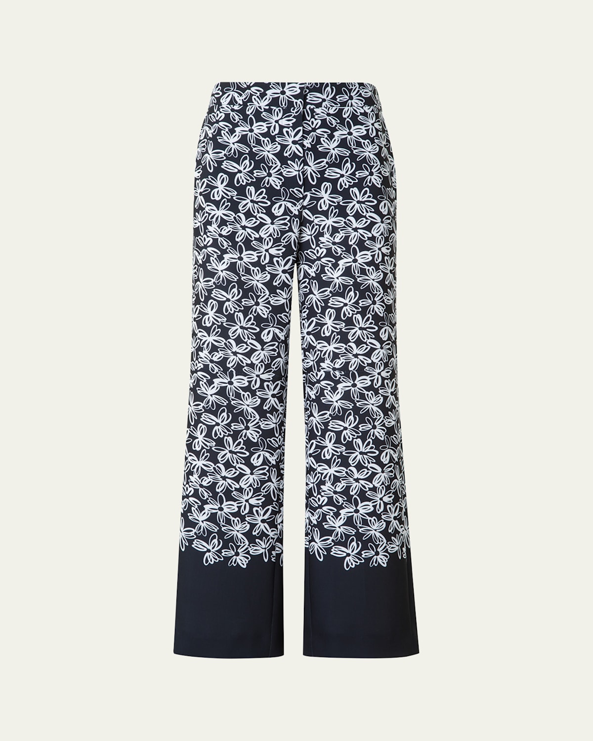 Akris Punto Marla Cropped Floral-print Techno Crepe Pants