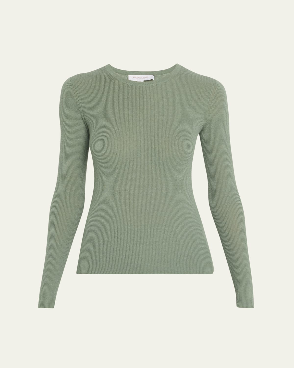 Michael Kors Hutton Featherweight Cashmere Sweater In Green