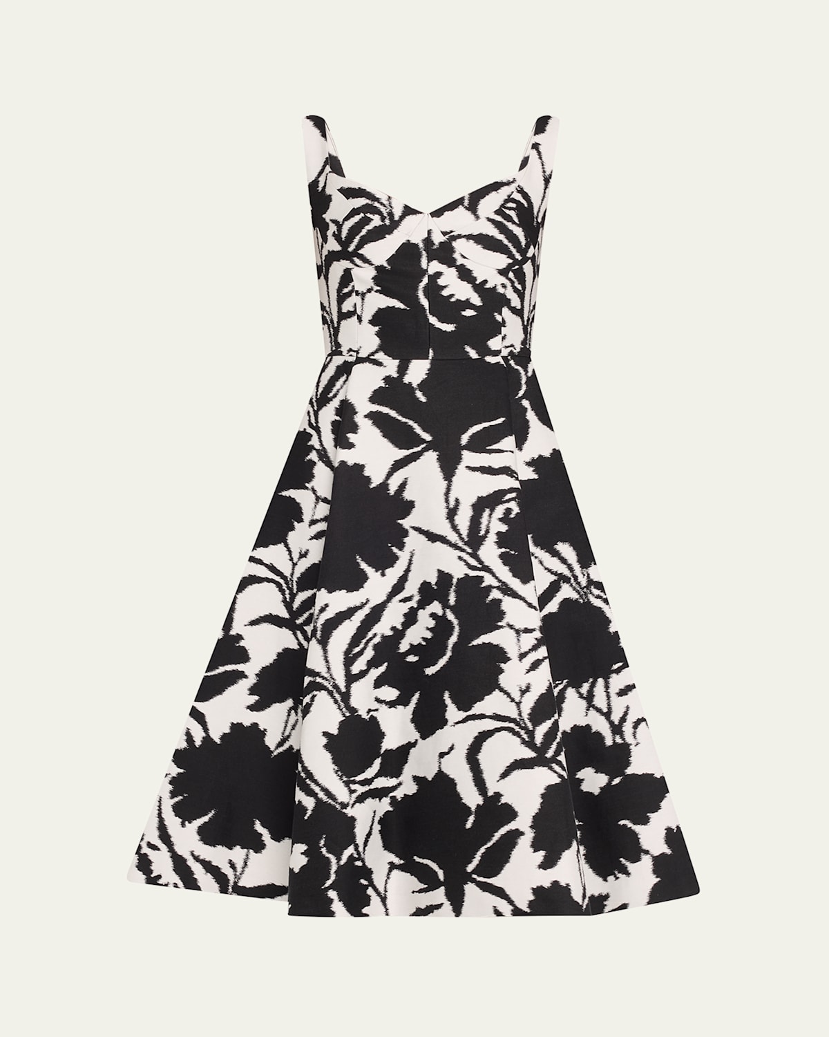 Michael Kors Collection Abstract Floral Print Dance Bustier Dress In Blackoptw