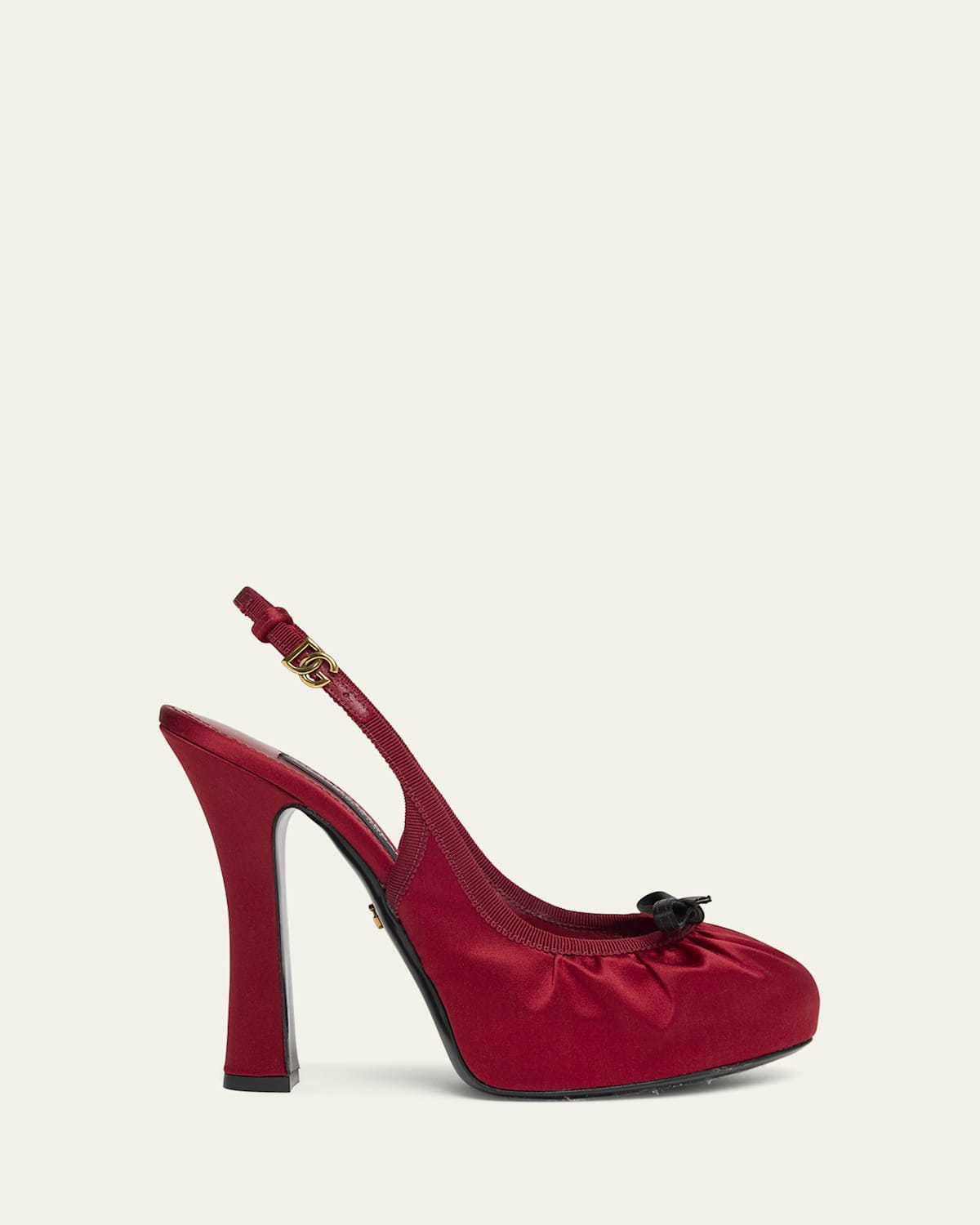 Satin Bow Slingback Ballerina Pumps