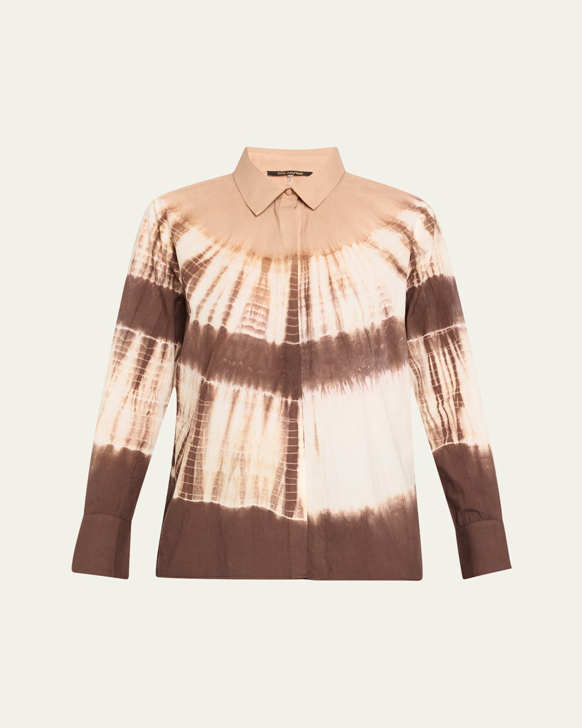 Kobi Halperin Print Cotton Button-up Shirt In Coffee Multi