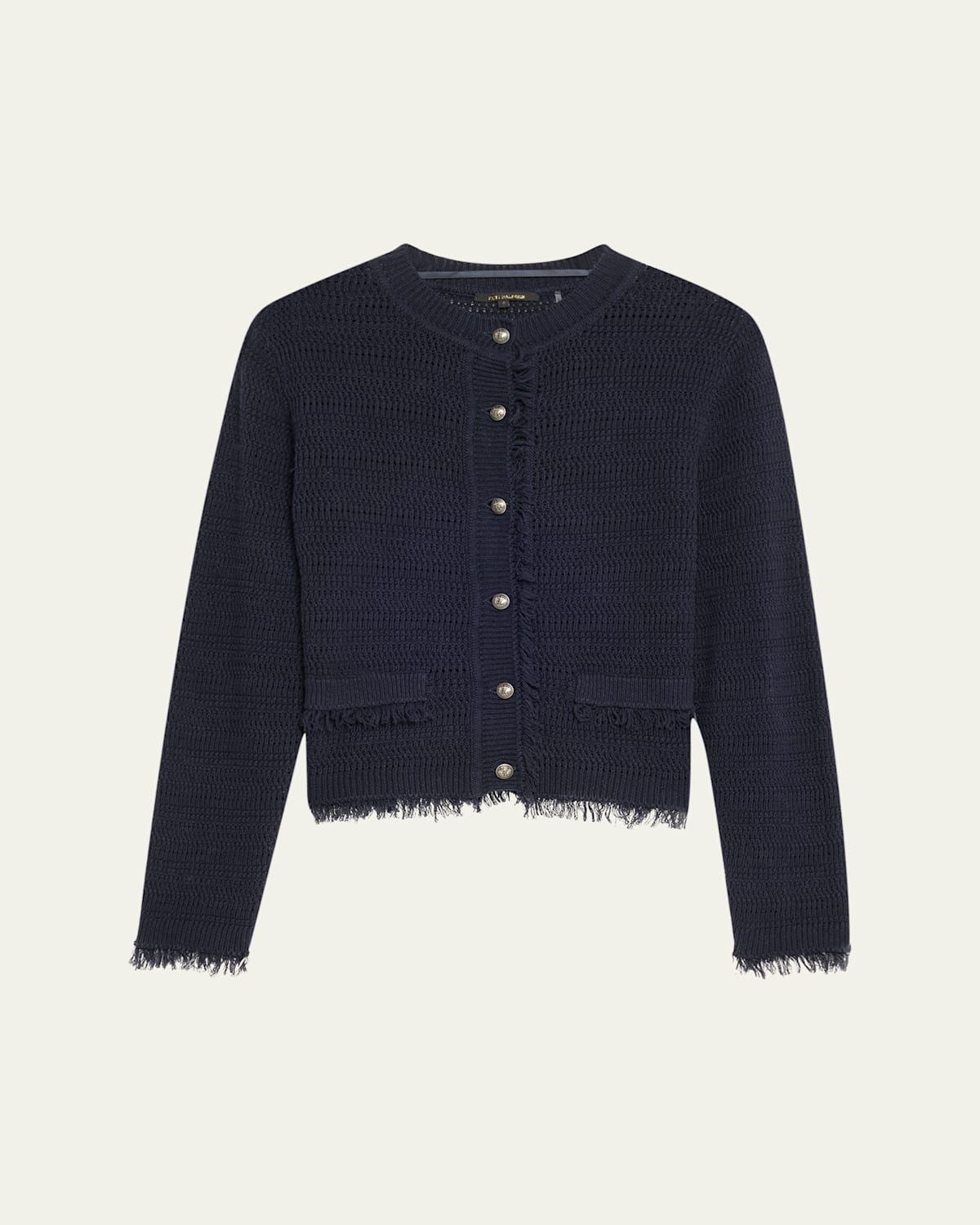 Taza Pointelle-Knit Fringed Sweater