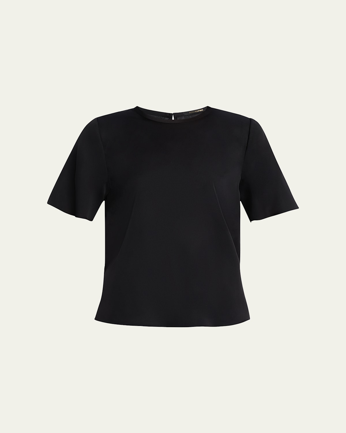 Kobi Halperin Maryl Crewneck Cotton-linen Blouse In Black