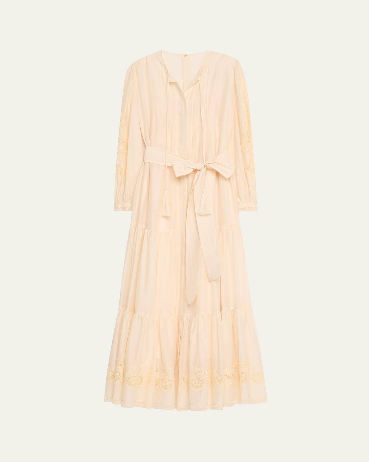 Shanice Tiered Floral-Embroidered Maxi Dress