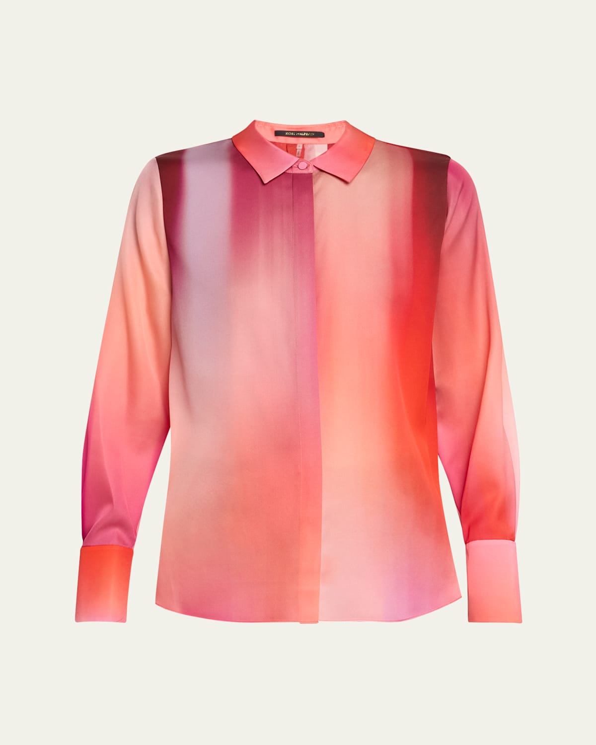 Kobi Halperin Cassi Ombre Button-down Blouse In Poppy Multi