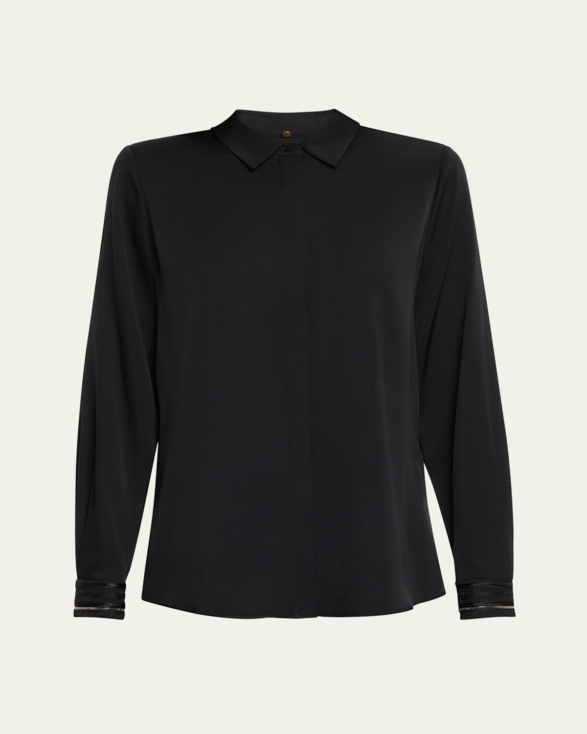 Kobi Halperin Devin Shimmer Embroidered Blouse In Black