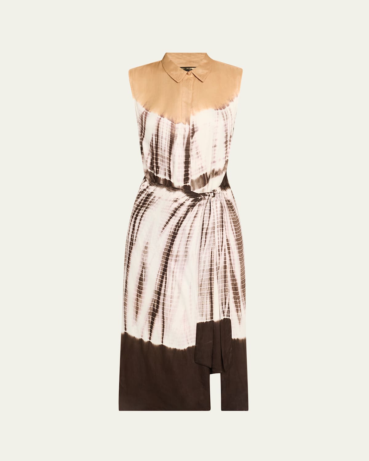 Ivria Tie-Dye Sleeveless Midi Wrap Shirtdress