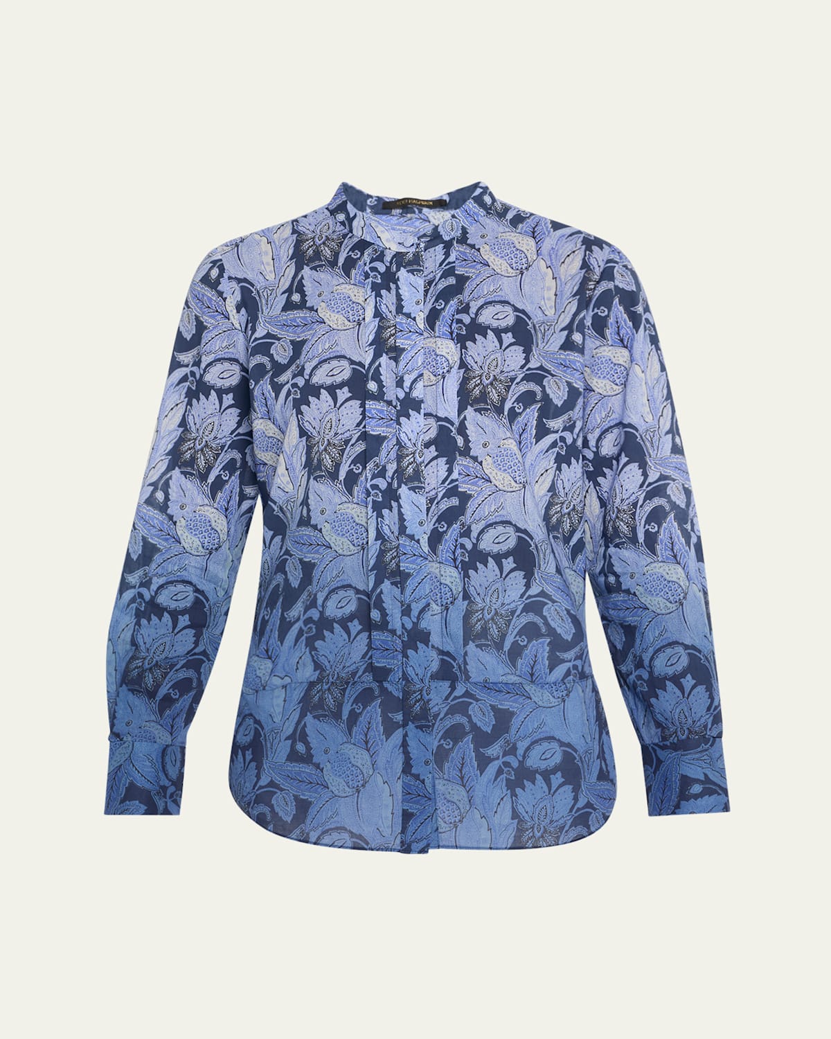 Kobi Halperin Napa Ombre Floral-print Blouse In Blue Multi