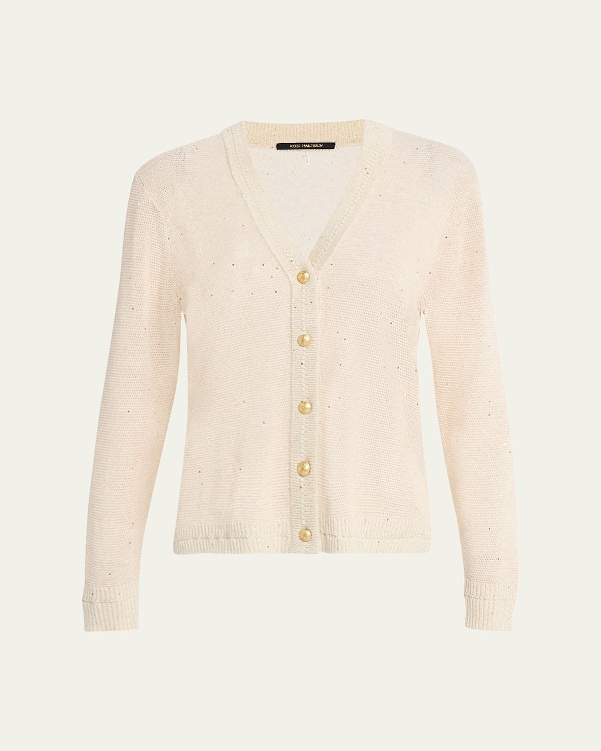 Kobi Halperin Anthia Sequin Button-down Sweater In Natural