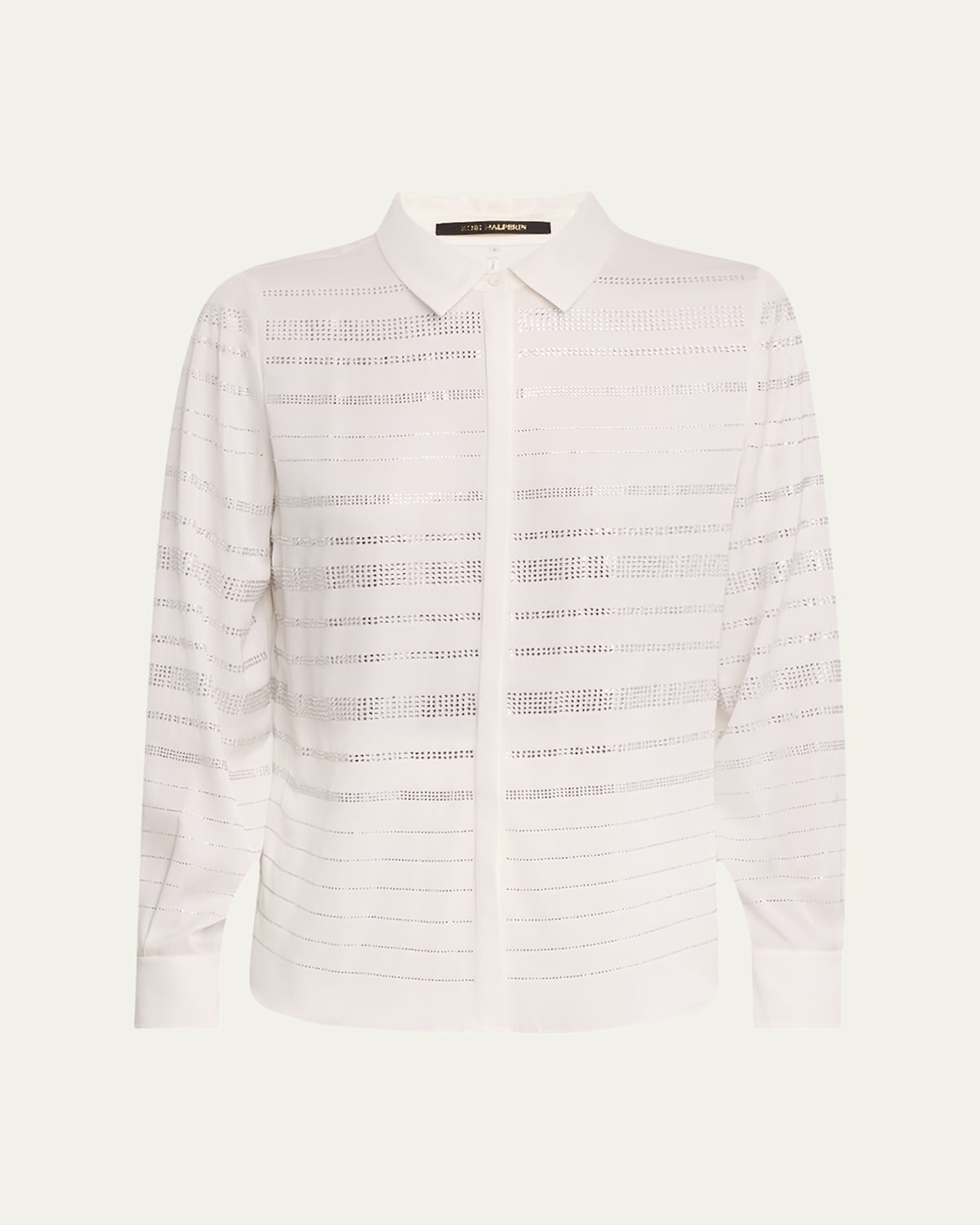 Kobi Halperin Korry Rhinestone Striped Blouse In Ivory