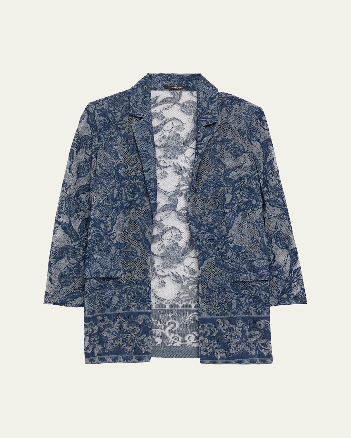 Kobi Halperin Nathalie Open-front Floral Lace Jacket In Blue Multi
