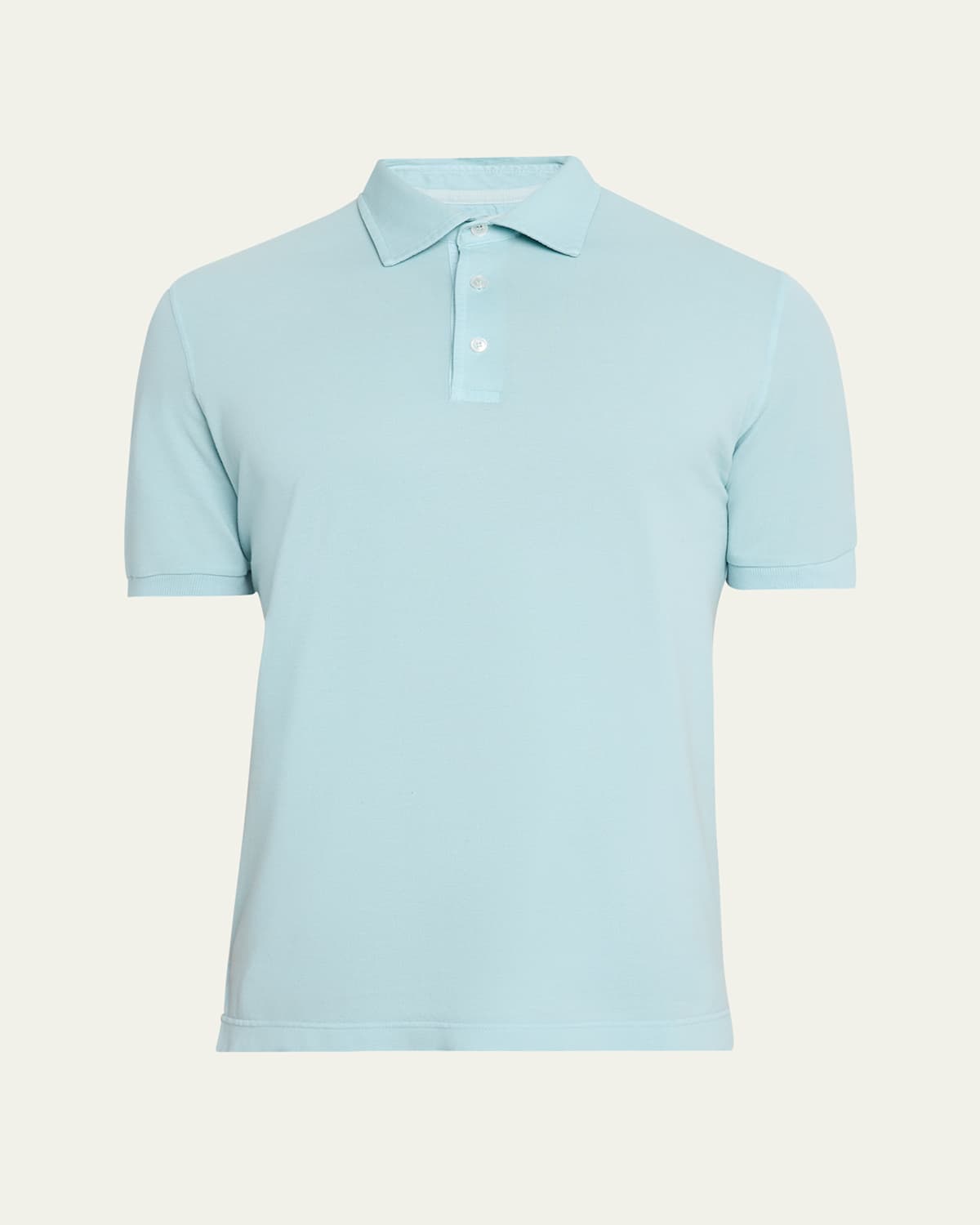 Fedeli Turquoise Light Cotton Piquet Polo Shirt In Lt Blu
