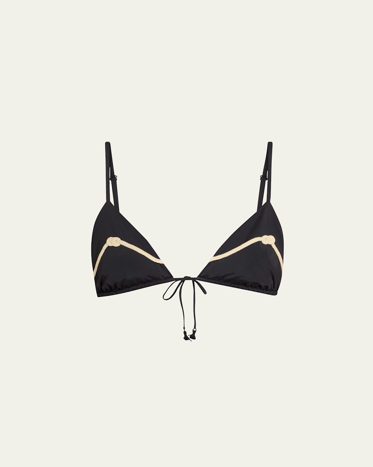 Johanna Ortiz Sea Cloud Triangle Bikini Top In Black