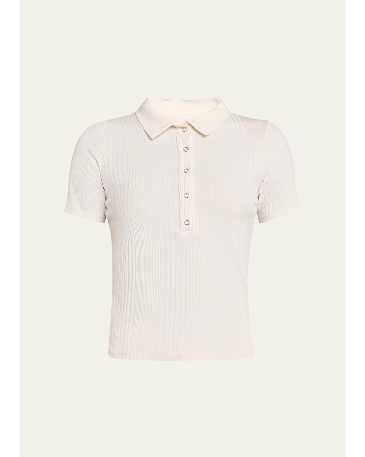 Alden Snap-Front Variegated Rib Polo