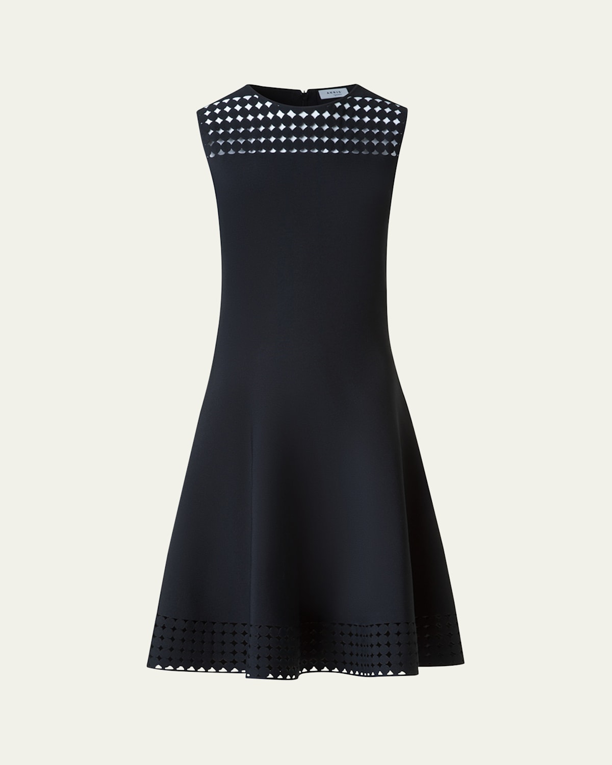 Dot Lace Sleeveless A-line Knit Dress