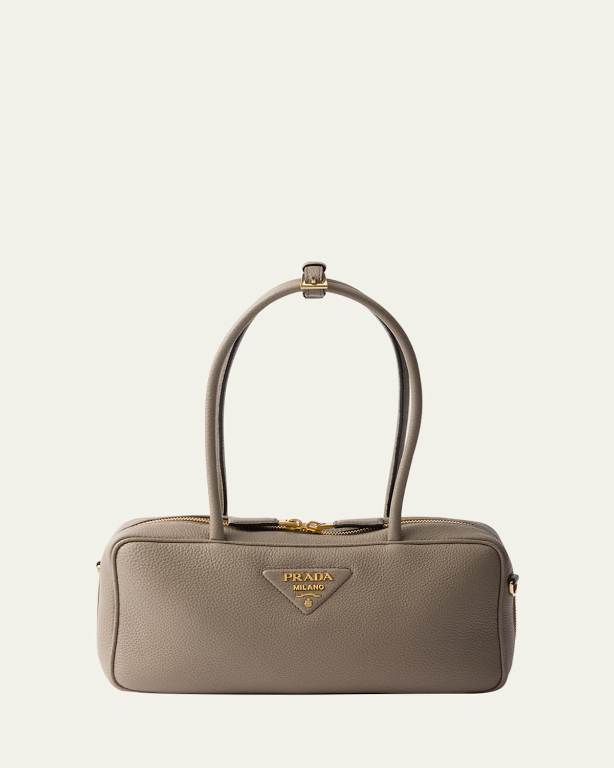 Prada Daino Soft Leather Shoulder Bag In F0jds Argilla 1