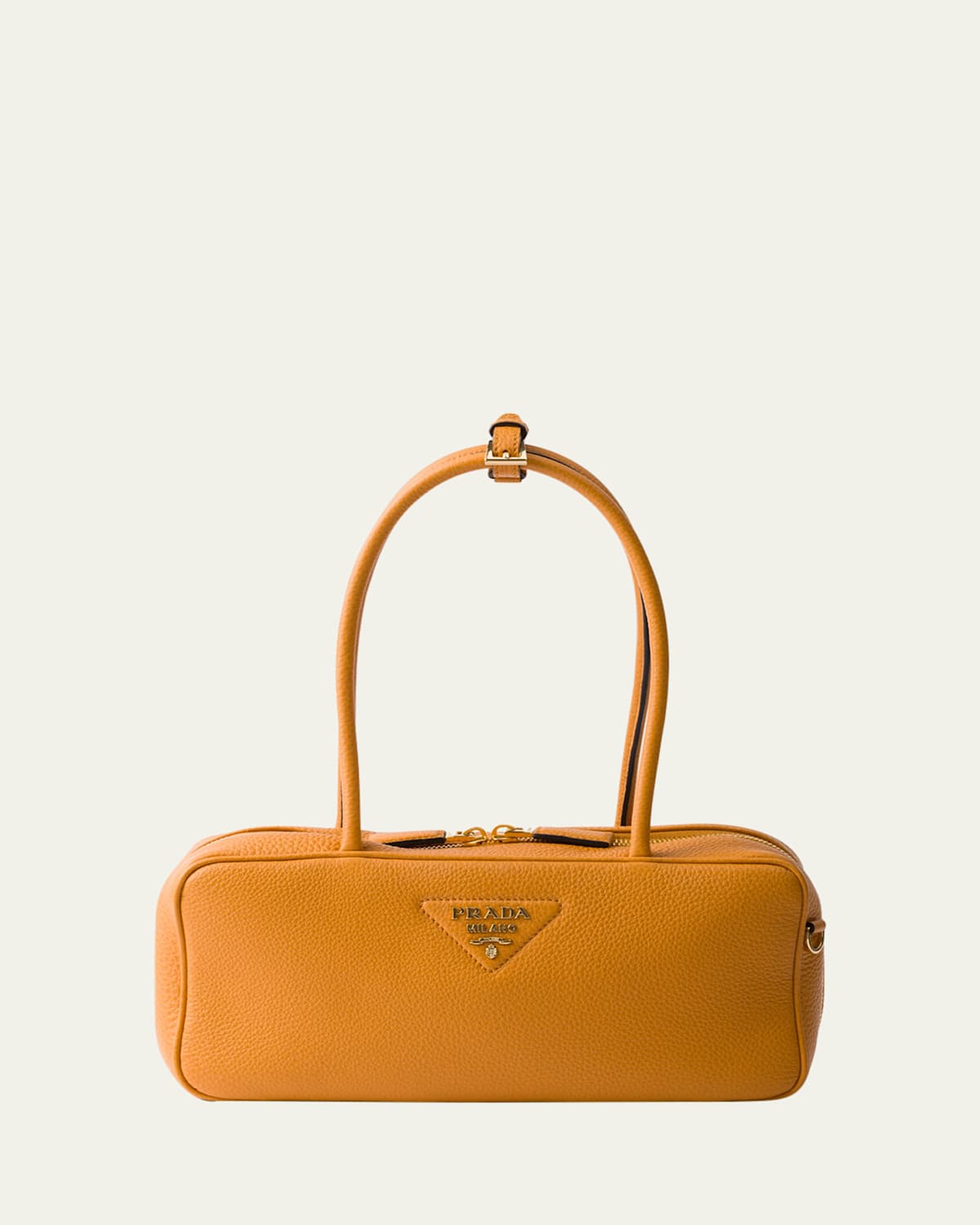 Shop Prada Daino Soft Leather Shoulder Bag In F0ijx Ambra 1