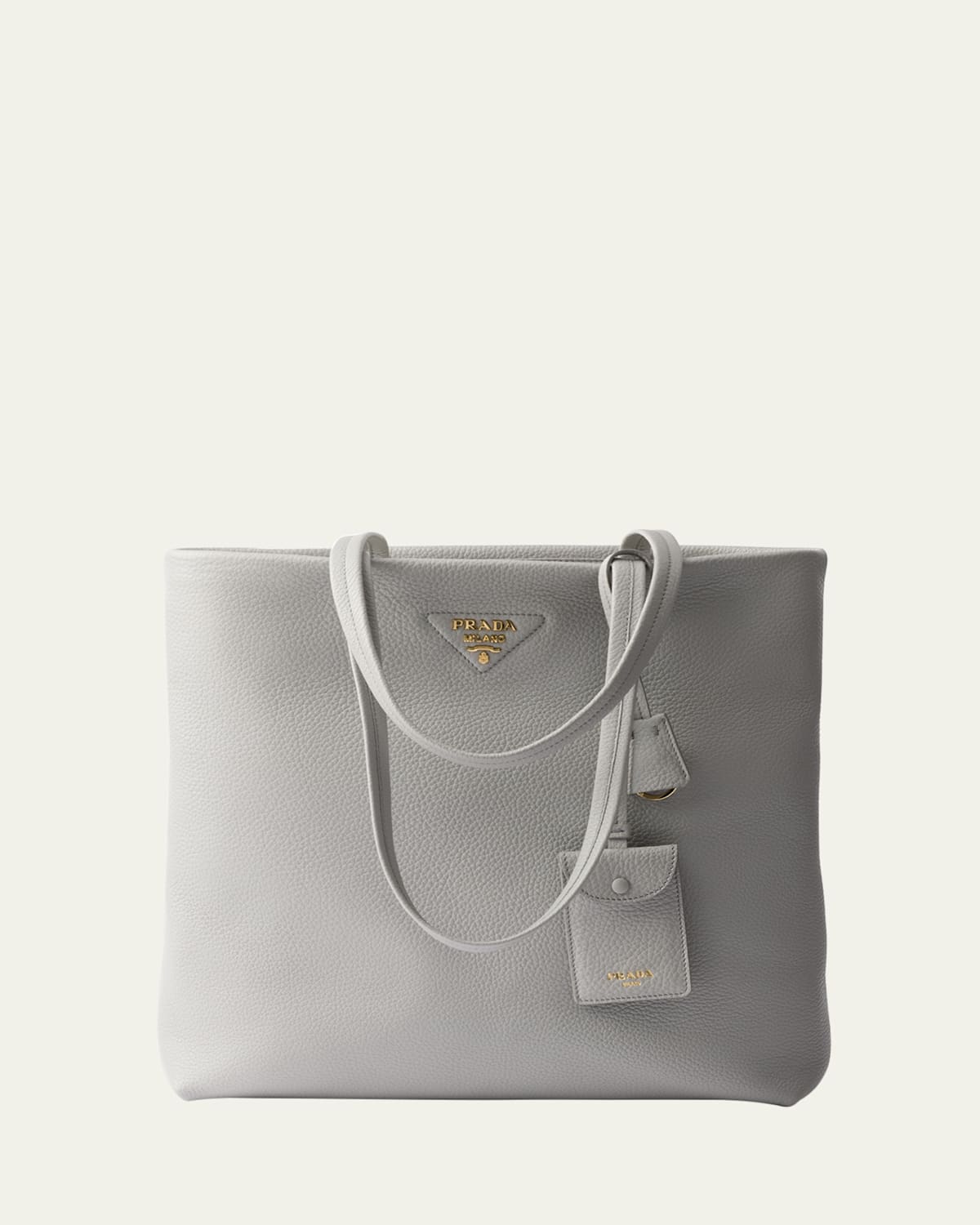 Prada Daino Soft Leather Tote Bag In F073x Granito